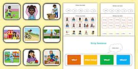 Colourful Semantics Blank Word Card Templates