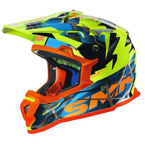 SMK Allterra Fulmine Blue Orange Yellow Matt (MA457) Helmet – Ryders Arena