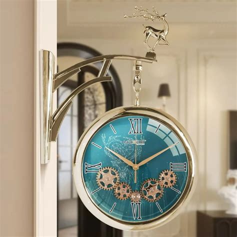 Dual-Sided Deer Wall Clock with Working Rotating Gears | Numeric ...