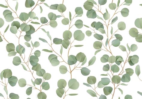 Eucalyptus floral watercolor seamless pattern. vector illustration ...