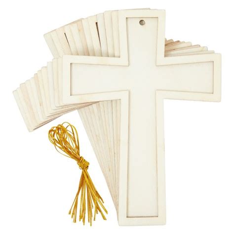 12 Pack Wooden Crosses with Gold String for Crafts, India | Ubuy