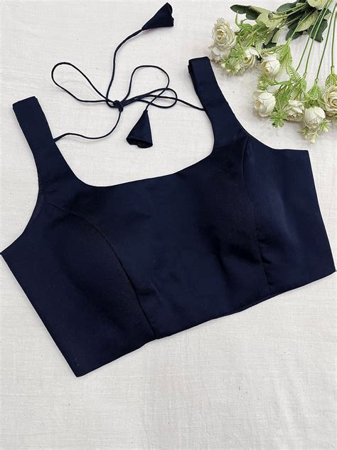Navy Blue Backless Strap Blouse – The Loom Store