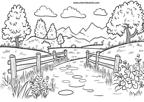Landscape Coloring Pages 的图像结果