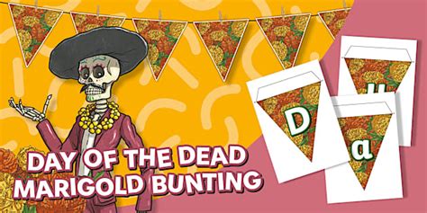 Day of the Dead Flower Bunting (teacher made) - Twinkl
