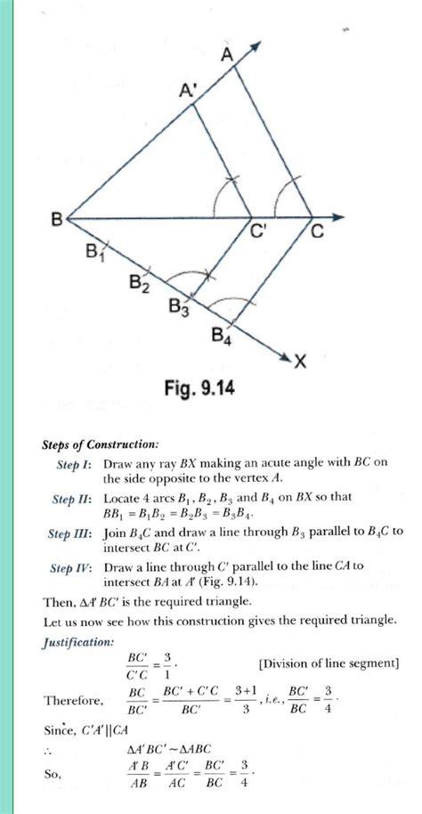 Construct a triangle similar to a given triangle ABC with its sides ...