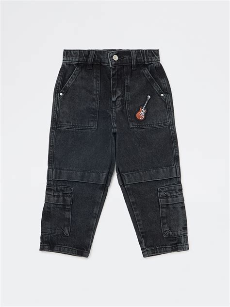Buy HOP Kids Boys Charcoal Mid-Rise Relaxed-Fit Jeans from Westside