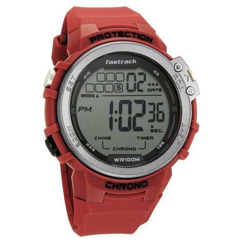 Fastrack Streetwear Digital Grey Dial Silicone Strap Watch for Guys