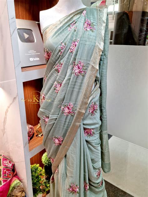 Pure Chinon Saree with Resham Saree – Krishna Saree