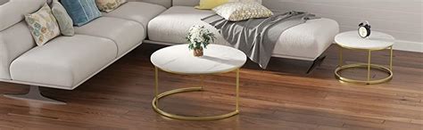 AALIYA MART Home Decor Coffee Tables Round Nesting Tables Set of 2 Tea ...