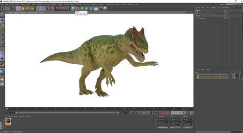 3D Allosaurus Green Coloring Rigged for Cinema 4D | 3D Molier International