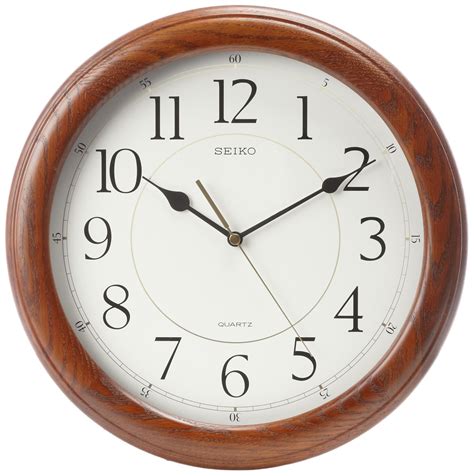 Buy SEIKOSeiko Wall Clock Quiet Sweep Second Hand Dark Brown Solid Oak ...