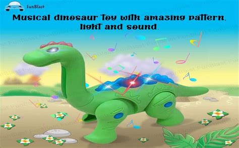 FunBlast Walking Dinosaur Toy with Flashing Lights & Sound, Walking ...