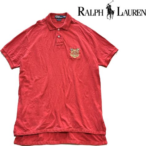 1点物 ラルフローレン赤POLO半袖ポロシャツ古着メンズXLレディースOKアメカジ90sストリート/スポーツMixポニーブランドRLラグビー ...
