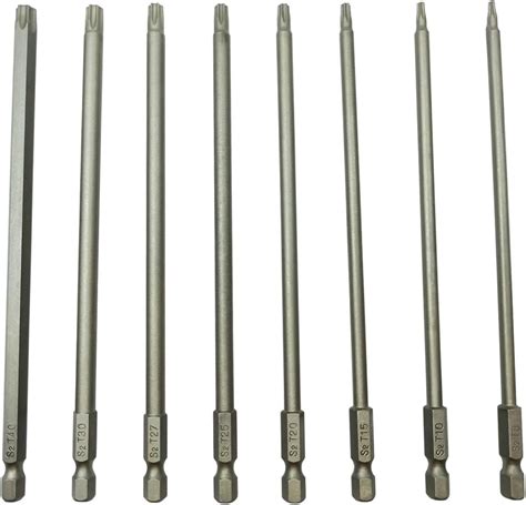 Long Torx Security Screwdriver Bit Sets 6 Inch Length T8 T10 T15 T20 ...