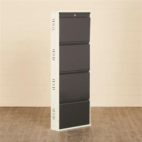 Buy Helios Lagos Metal 8 Pairs Shoe Cabinet - Grey from Helios by Home ...
