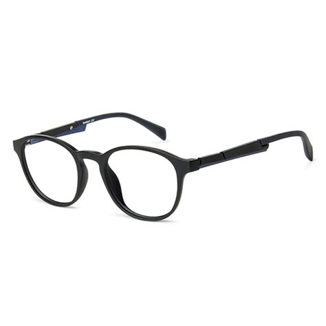 Buy Matte Black Blue Full Rim Round Lenskart Air LA Air Essentials LA ...