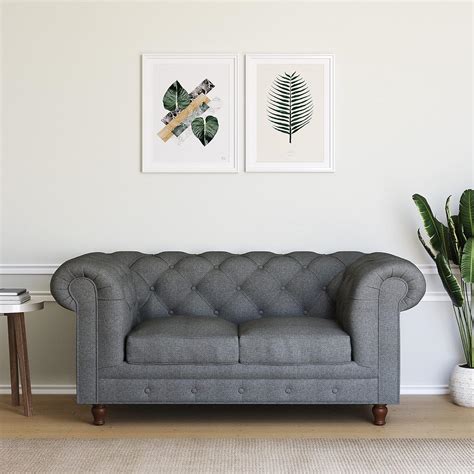 WESTIDO Fabric (Velvet) 2 Seater Adem Sofa Set in Grey Color | 1 Year ...