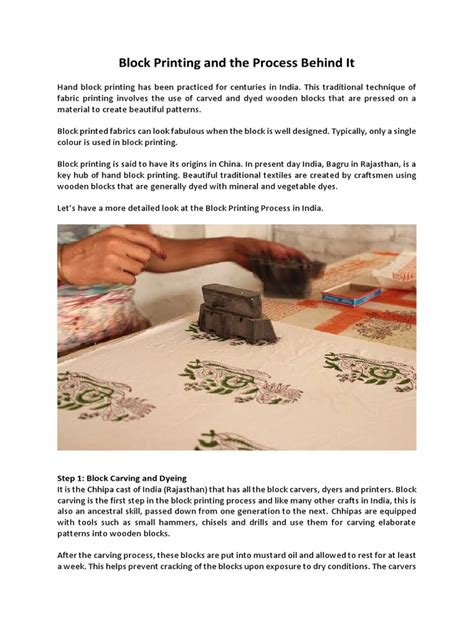 Image result for Block Printing Process
