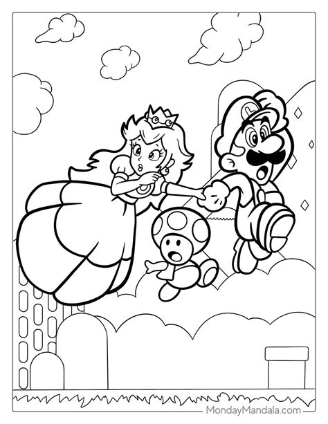 Mario Princess Peach Printable Coloring Pages