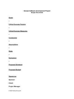 Image result for Sample of It Project Scope Document