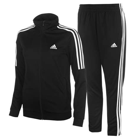 adidas Womens Tiro Tracksuit Poly Zip Full Stripe Warm Elasticated ...