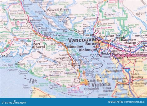 Map of Vancouver City, British Columbia, Canada. Stock Illustration - Illustration of white ...