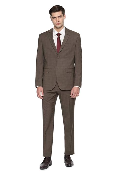 Van Heusen Men's Poly Viscose Notch Lapel Suit (VHSUFSLFT84433_Brown_38 ...