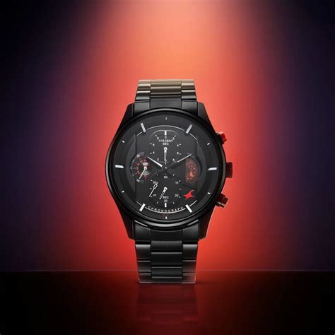 Buy Online Fastrack Opulence Sun Moon Chronograph Black Dial Black ...