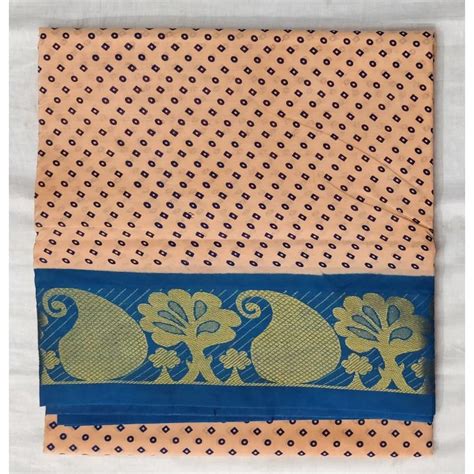 Creme and Blue Madurai Sungudi Saree-MSS100 – Fashionous