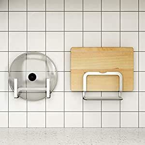 INDIAN DECOR. 50605 Self Adhesive Stainless Steel Pan Cover Racks ...