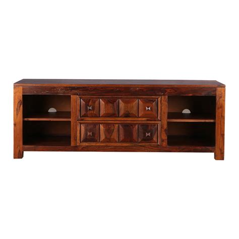 Woodrow Sheesham Wood(Rosewood) TV Unit in HONEY Colour – HomeTown