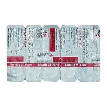 Bestglip-M Forte 20/1000mg - Strip of 10 Tablets : Amazon.in: Health ...