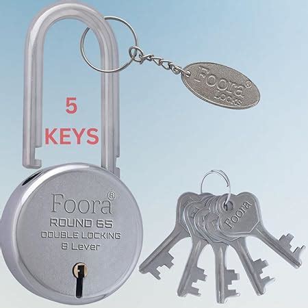 Foora New Round 65mm Lock | Long Shackle Padlock | Metal Body | Double ...