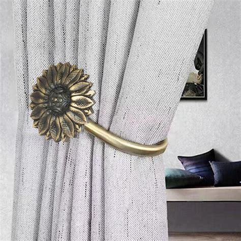 HIKMLK Leaf Shaped Curtain Holdbacks 2pcs, Handmade Metal Curtain Side ...