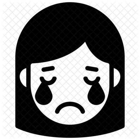Crying Girl Emoji Icon - Download in Glyph Style