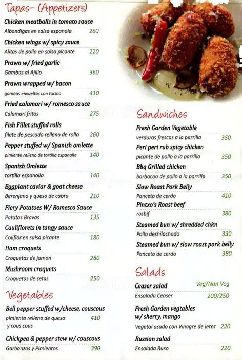 Menu at Pintxo, Gurugram, 1st Floor