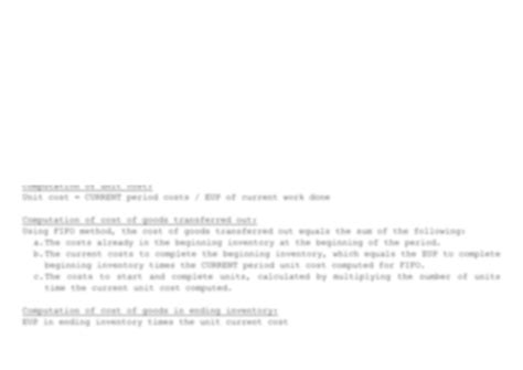 Image result for FIFO Process Costing Method