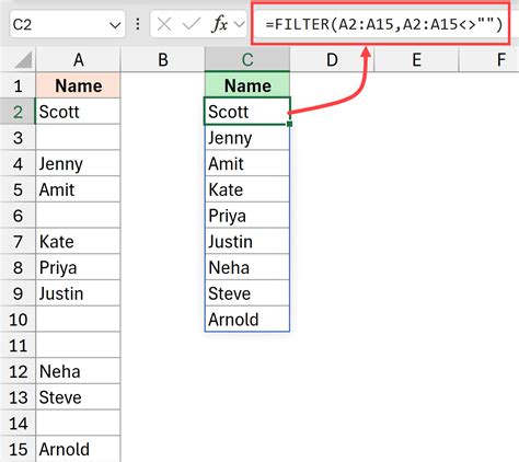 Remove Blank Rows in Excel Using a Formula