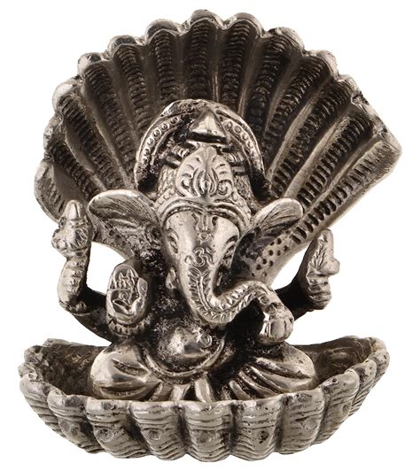 Buy International Gift Silver Ganesha God Idol Statue Oxidized Finish ...