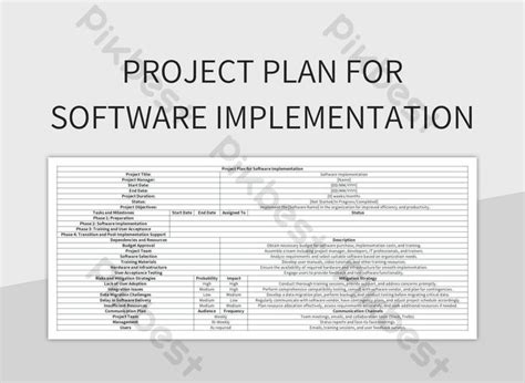 Image result for Software Implementation Project Plan Template Excel
