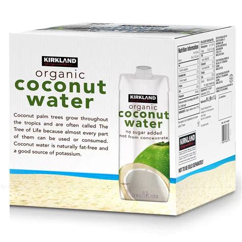 Kirkland Signature Organic Coconut Water Palm Tree No Sugar Carton Pack ...