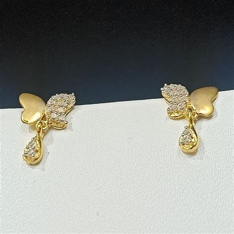 Buy quality 18CT Hallmark Butterfly Design Gold Earring in Vadodara