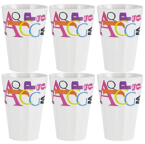 Zak Designs ABC Theme 14-Ounce Double Old Fashioned Melamine Glasses ...