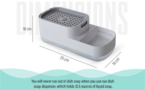 Nyarra Soap Dispenser for Kitchen with Sponge Holder 400ml, Hollow ...