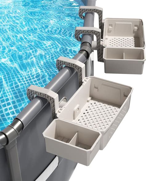 2 Sets of Poolside Storage Baskets with Cup Holders - Perfect for 3 ...