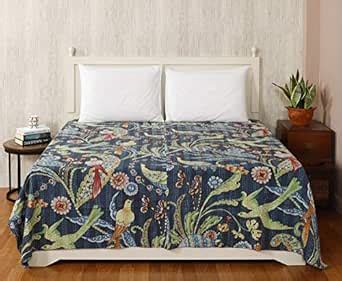 Buy HANDICRAFT-PALACE Bird Floral Printed Quilt Bedding Bedspread ...