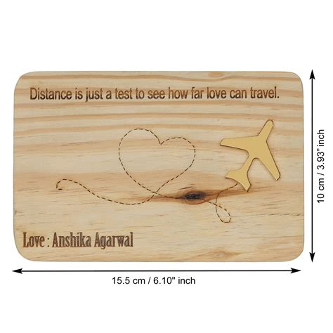 eCraftIndia Light Brown Wooden "Distance is just a test to see how far