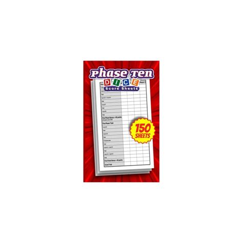 Phase Ten Dice Score Sheets: 150 Scoresheets | Small India | Ubuy