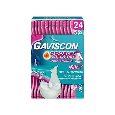 Gaviscondouble Action Sachets Mint 24 X 10ml Heartburn Relief Acid | Desertcart Aruba