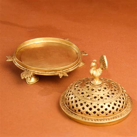 BRASS TORTOISE PEACOCK DHOOP DANI & INCENSE HOLDER (5 INCH) – JAIN ART ...